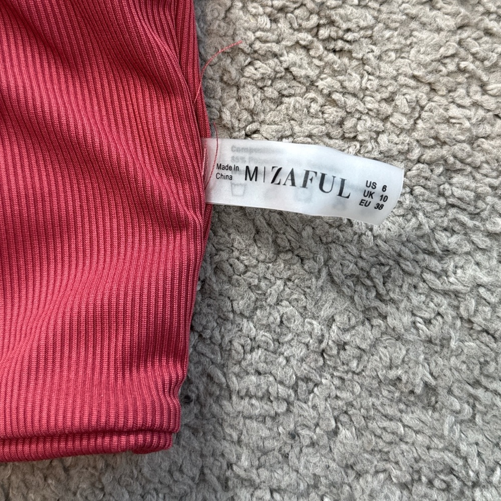 Zaful Ribbed Red Bra - Picture 6 of 7